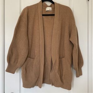 Wilfred free Merino wool, camel brown colour tan chunky cardigan